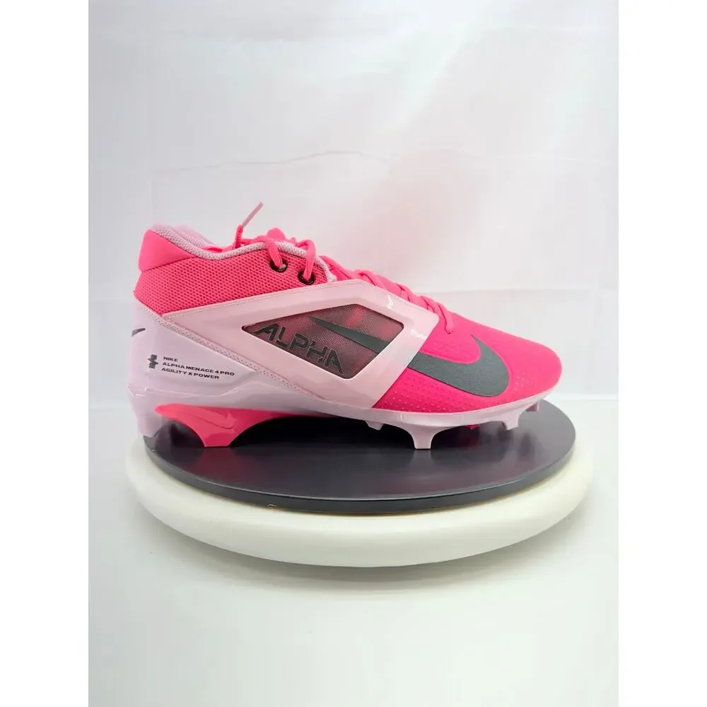 Nike Alpha Menace 4 Pro Mens Size 12 Racer Pink Gray Football‎ Cleats HJ4568-600